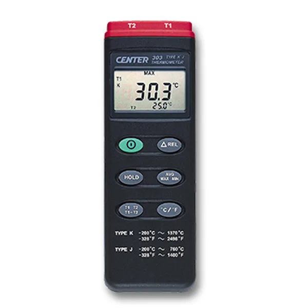 Máy đo nhiệt độ loại K/J hai đầu vào Centertek CENTER-303