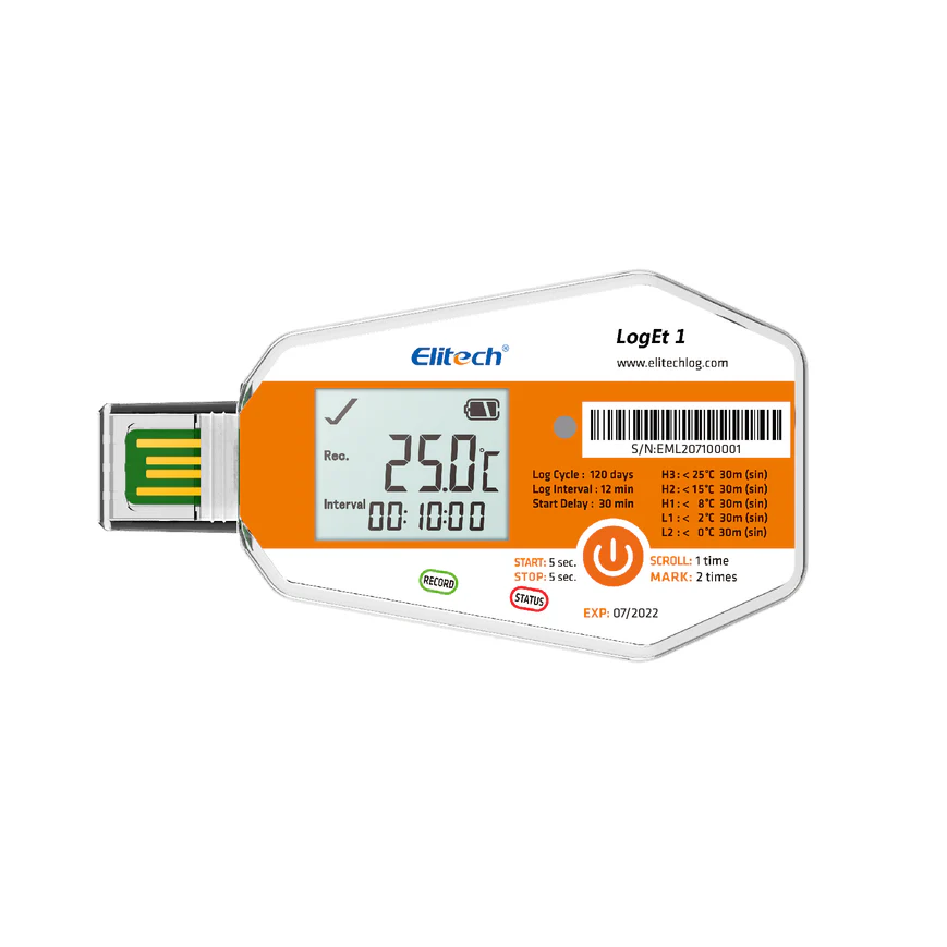 Máy ghi dữ liệu nhiệt độ vắc-xin và dược phẩm Elitech LogEt-1